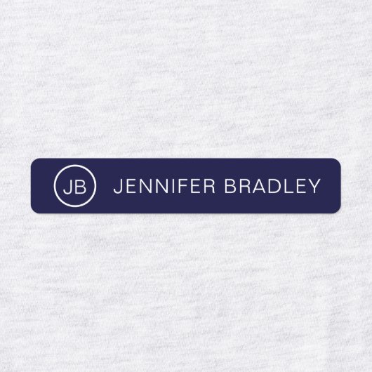 Monogram Aangepaste naam Kledingschool Labels (Design 1)