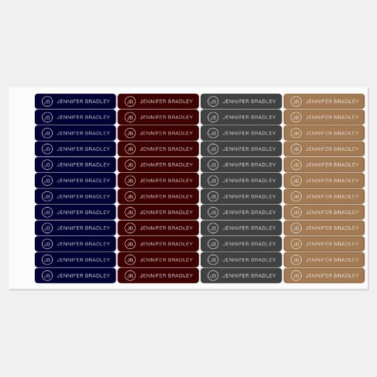 Monogram Aangepaste naam Kledingschool Labels (Vel)