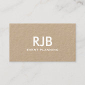 Monogram Aangepaste naam Kraft papier Eenvoudig Visitekaartje (Voorkant)