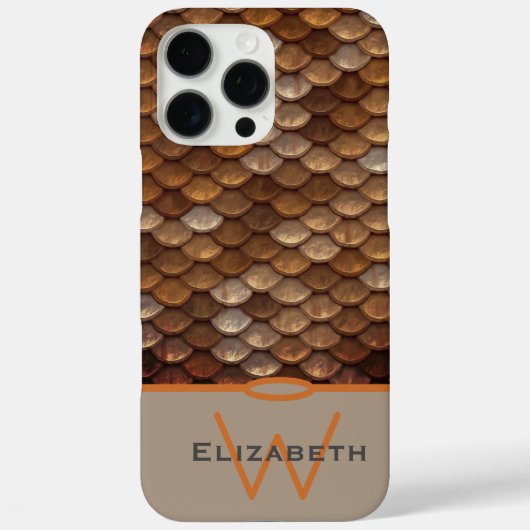 Monogram Aangepaste Naam Metallic Zeemeermin Schub Case-Mate iPhone Case (Achterkant)