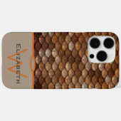 Monogram Aangepaste Naam Metallic Zeemeermin Schub Case-Mate iPhone Case (Achterkant (horizontaal))