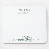 Monogram | Aangepaste naam | Minimalist voor aange Muismat (Voorkant)