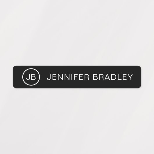 Monogram Aangepaste naam Modern Boy Girl Labels (Design 1)