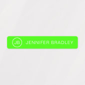 Monogram Aangepaste naam Modern Neon Boy Girl Labels (Design 1)