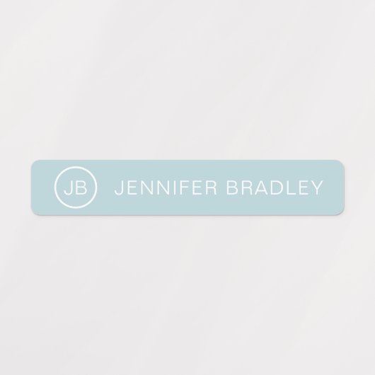 Monogram Aangepaste naam Modern Pastel Girly Labels (Design 1)