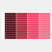 Monogram Aangepaste naam Modern Rood Roze Meisje Labels (Vel)