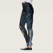 Monogram Aangepaste Naam Navy Blue Gold Leggings (Links)