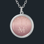 Monogram Aangepaste Naam Roos Gold Glitter Ketting<br><div class="desc">Kettingen met Monogram Naam Tekst Roos Gouden Blush Glitter Sparkle Gepersonaliseerde Verjaardag - Jubileum of Huwelijkscadeau / Suppliest - Uw Letter / Naam toevoegen - Tekst of Verwijderen - Maak Uw Speciale Gift - Vergroot en verplaats of verwijder en voeg tekst / onderdelen toe met aanpassingsgereedschap. Ontwerp van MIGNED. Bekijk...</div>