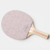 Monogram Aangepaste naam Roze grijs marmer Patroon Tafeltennisbatje (Zijkant)