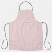 Monogram Aangepaste Naam Roze Grijs Wit Polka Dots Schort (Voorkant)