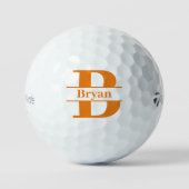 Monogram Aangepaste naam Typografie Eenvoudige Ora Golfballen (Voorkant)