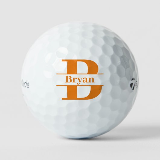 Monogram Aangepaste naam Typografie Eenvoudige Ora Golfballen (Voorkant)
