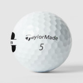Monogram Aangepaste naam Typografie Eenvoudige zwa Golfballen (Logo)
