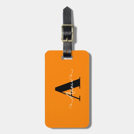 Monogram Aangepaste naam Valentijnsdag Gift Sinaas Bagagelabel (Voorkant verticaal)