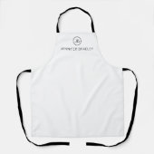 Monogram Aangepaste naam Wit en Zwart Schort (Voorkant)