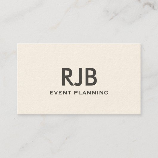 Monogram Aangepaste naam Zwart Signature Cream Coo Visitekaartje (Voorkant)