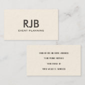 Monogram Aangepaste naam Zwart Signature Cream Coo Visitekaartje (Voorkant / Achterkant)