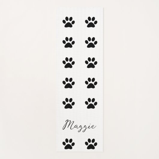Monogram Aangepaste naam Zwart wit pagina Afdrukpa Yogamat (Voorkant)