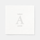 Monogram Aangepaste Namen Trouwcocktail Servet (Voorkant)