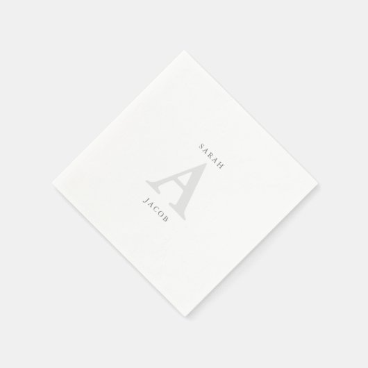 Monogram Aangepaste Namen Trouwcocktail Servet (Hoek)