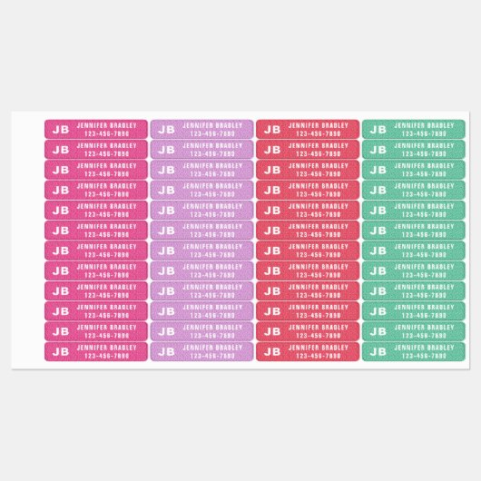 Monogram Aangepaste persoonlijke naam Meisje Glitt Labels (Vel)