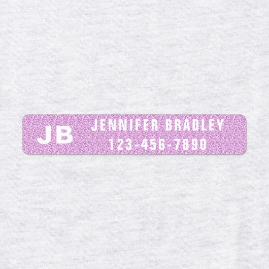 Monogram Aangepaste persoonlijke naam Meisje Glitt Labels (Design 2)