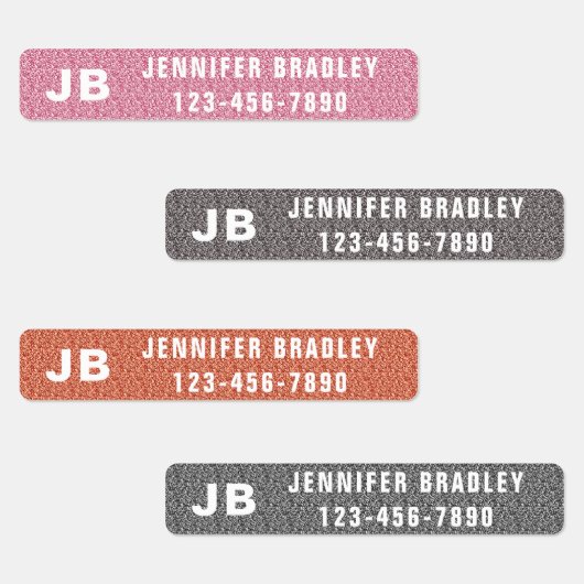 Monogram Aangepaste persoonlijke naam Meisje Glitt Labels (Groep)