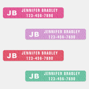 Monogram Aangepaste persoonlijke naam Meisje Glitt Labels