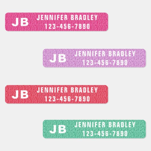 Monogram Aangepaste persoonlijke naam Meisje Glitt Labels (Groep)