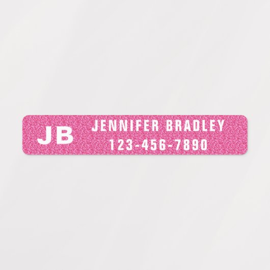 Monogram Aangepaste persoonlijke naam Meisje Glitt Labels (Design 1)