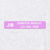 Monogram Aangepaste persoonlijke naam Meisroze Paa Labels (Design 2)
