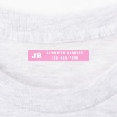 Monogram Aangepaste persoonlijke naam Meisroze Paa Labels (Aangebracht)