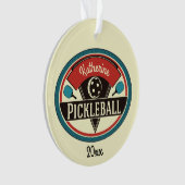 Monogram Aangepaste Pickleball Player Ornament (voorkant)
