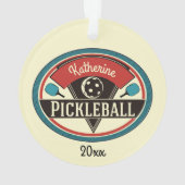 Monogram Aangepaste Pickleball Player Ornament (achterkant)