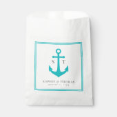 Monogram Aangepaste Rand en Anker Kleur Nautisch Bedankzakje (Voorkant)