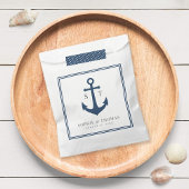Monogram Aangepaste Rand en Anker Kleur Nautisch Bedankzakje