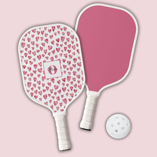 Monogram Aangepaste roze hartkleball peddel Pickleball Paddle