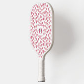 Monogram Aangepaste roze hartkleball peddel Pickleball Paddle (Links)
