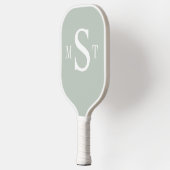 Monogram Aangepaste Sage Green Pickleball Paddle (Links)