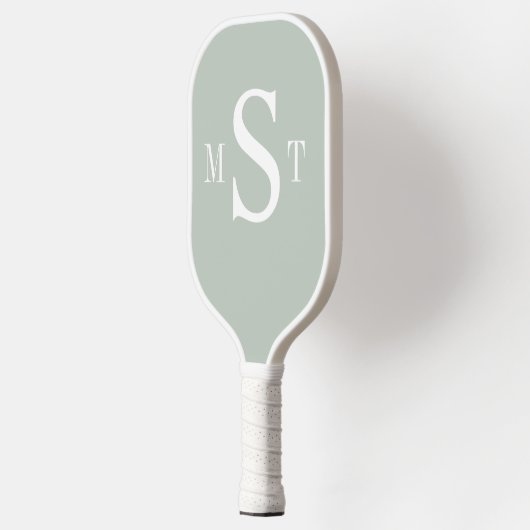 Monogram Aangepaste Sage Green Pickleball Paddle (Links)