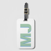Monogram aangepaste tekst bagagelabel (Voorkant (verticaal))