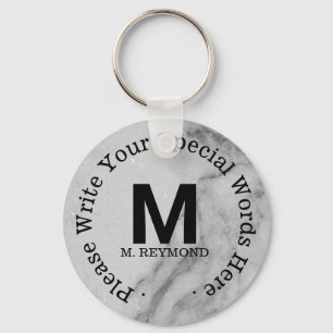monogram + aangepaste tekst op speciale acties sleutelhanger