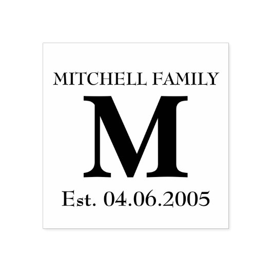 Monogram aangepaste toevoegen jouw naam initiaal b rubberstempel (Afrduk)