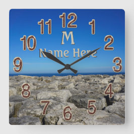 Monogram Aangepaste wandkokers in het Lake House Vierkante Klok