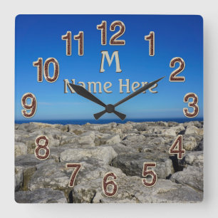 Monogram Aangepaste wandkokers in het Lake House Vierkante Klok