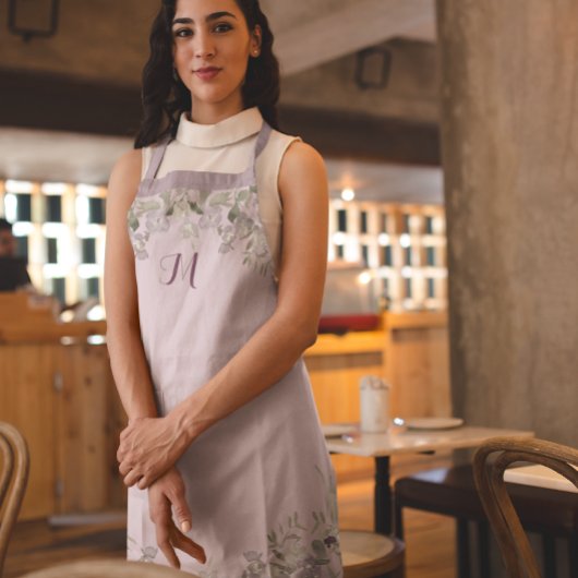 Monogram Aangepaste Waterverf Floral Schort