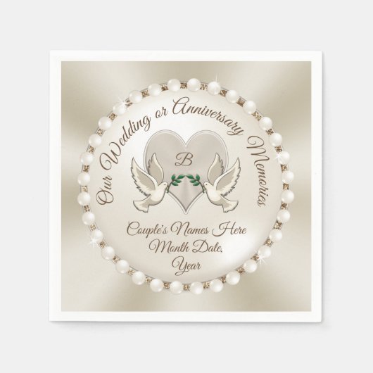 Monogram, Aangepersonaliseerde Weddenschappen Napk Servet (Voorkant)