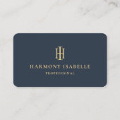Monogram Aannemer Bouw Donkerblauw Visitekaartje (Voorkant)