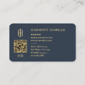 Monogram Aannemer Bouw Donkerblauw Visitekaartje (Achterkant)