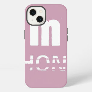 Monogram Aanpasbaar Roze Cool Modern iPhone 13 Hoesje